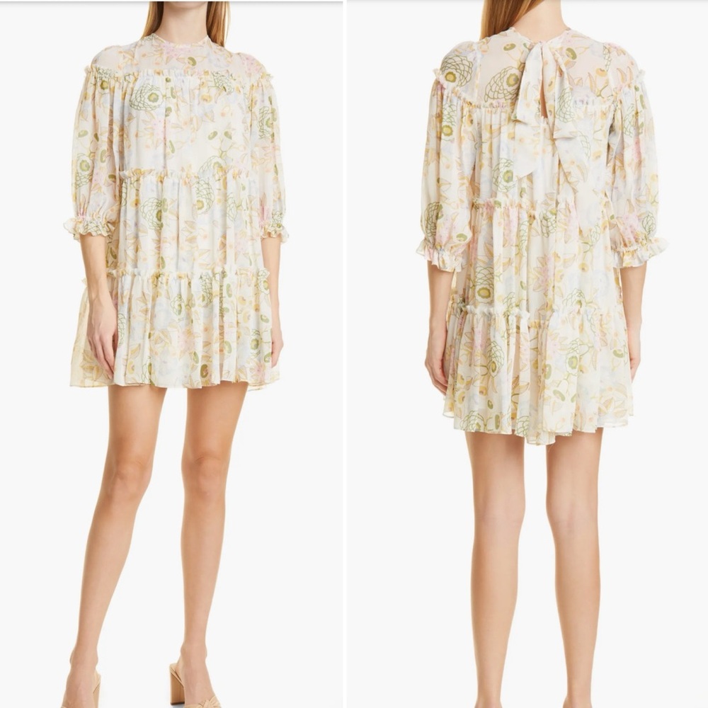 Ted Baker Bellona Tiered Trapeze Floral Mini Dress